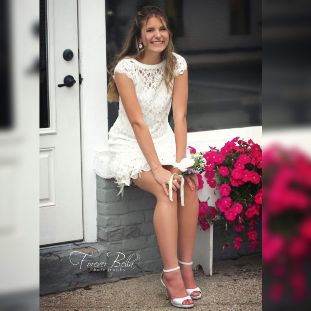 Short ivory lace dress